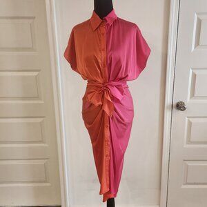🧡💗 DO+BE Colorblock Shirt Dress – Size XS